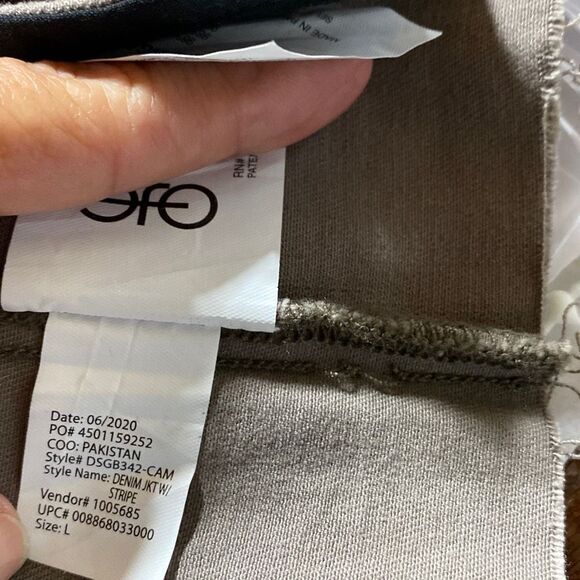 Skinny Girl Womens Camo Military Jacket Button Raw Edge Stretch Green Large - Picture 14 of 14